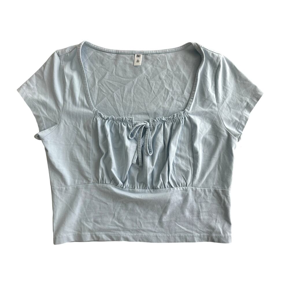 NWT BP Nordstrom light blue ruched milkmaid crop top Large